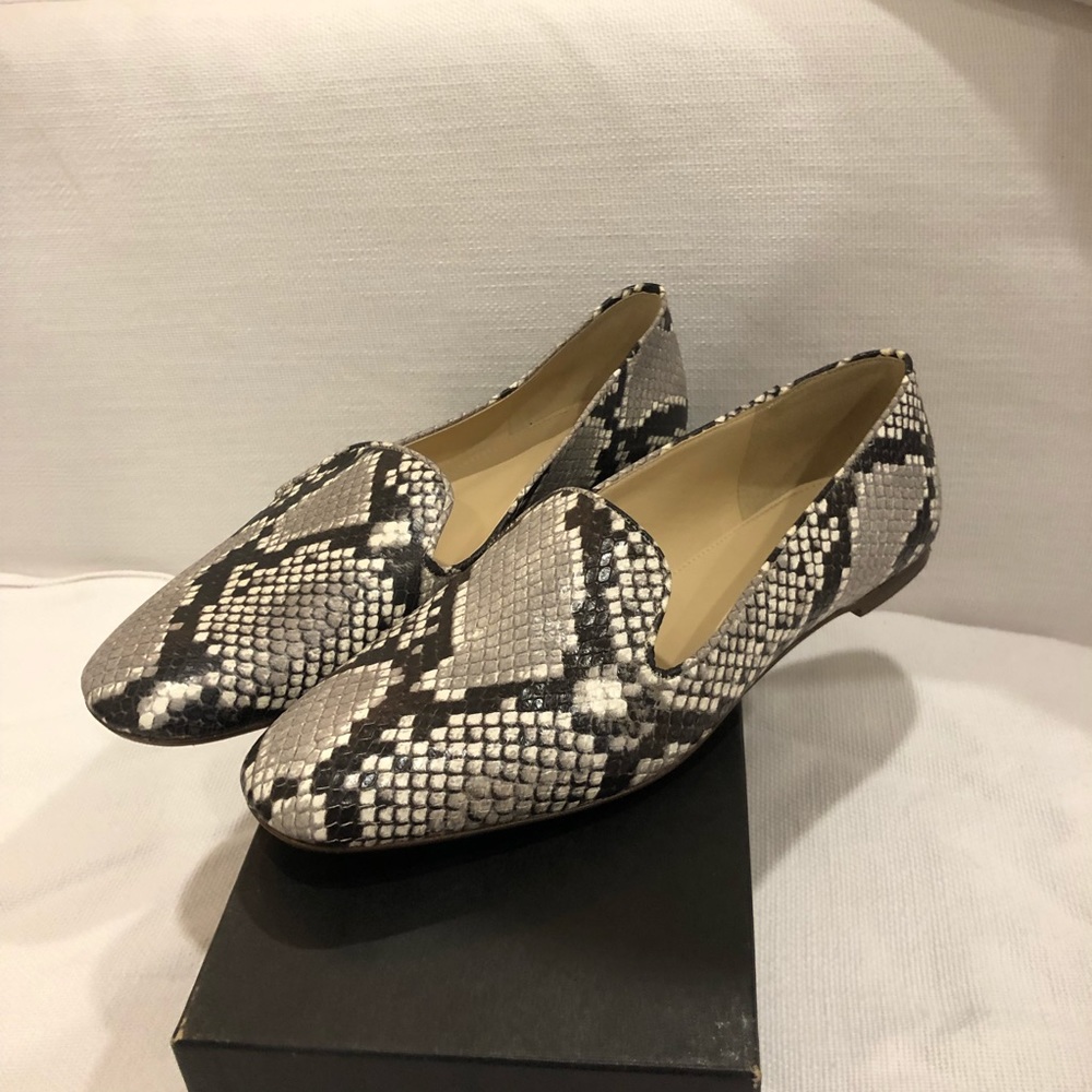 J.Crew snake printed leather smoking loader 8 1/2